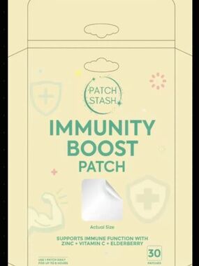Patch Stash IMMUNITY BOOST – Zinc + Vitamin C + Elderberry, 30 Count, 3” x 3”, T